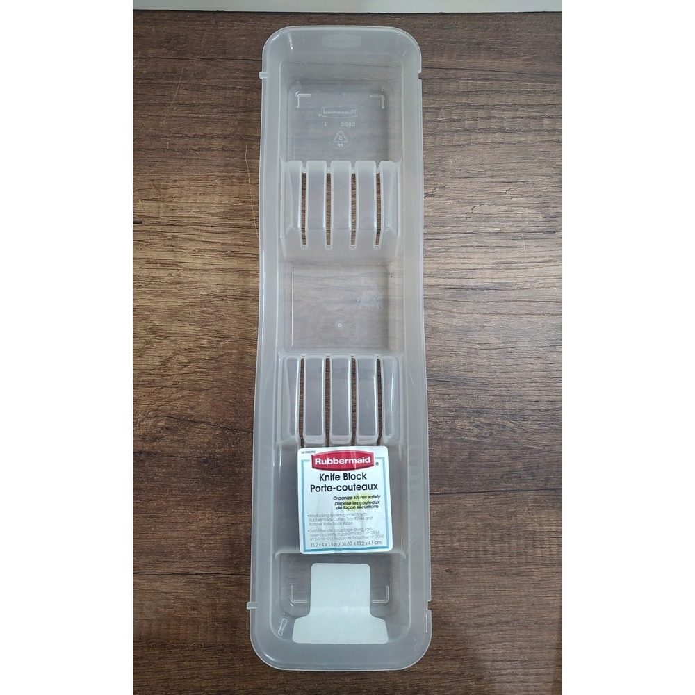 Vintage Rubbermaid Knife Block Holder 2992 Clear Plastic Cutlery Tray USA Made